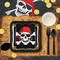 8 Count Pirate Party Square Paper Plates 9 Inch Skull Crossbones Dinner Plates